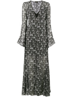 полупрозрачное платье макси с цветочным принтом  De La Vali