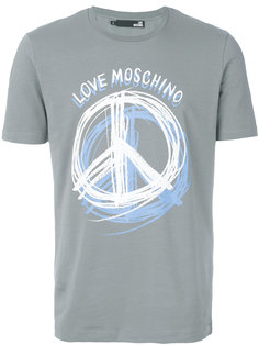 футболка с принтом пацифистского знака Love Moschino