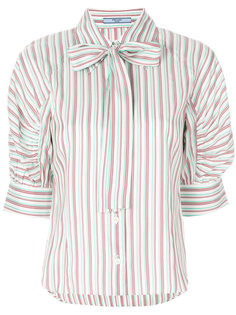 полосатая блузка с завязками на бант Prada