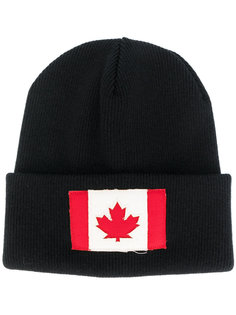 вязаная шапка с заплаткой с канадским флагом Dsquared2