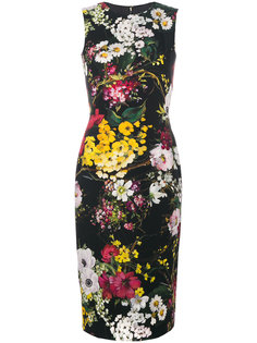 приталенное платье с цветочным принтом  Dolce & Gabbana