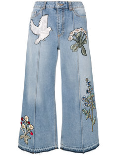 джинсы с вышивкой  Alexander McQueen