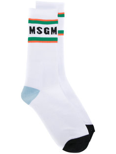 носки с принтом с логотипом MSGM