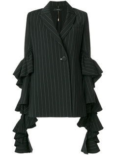 полосатый пиджак с рюшами Ellery