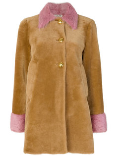 пальто с контрастной отделкой  Miu Miu