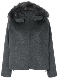 пальто с капюшоном с меховой отделкой P.A.R.O.S.H.