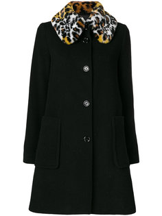 пальто с воротником из искусственного меха Love Moschino