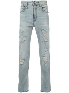 джинсы скинни с рваными деталями R13