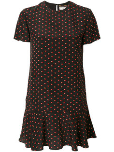 мини-платье с рисунком из сердец Saint Laurent