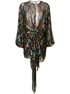 прозрачное платье с вышивкой с металлическим отблеском Saint Laurent