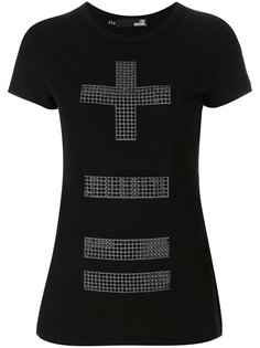 футболка с декорированный крестом Love Moschino