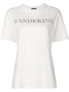 футболка с принтом логотипа Wandering