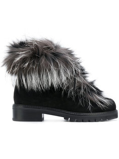 ботильоны с меховой отделкой Stuart Weitzman