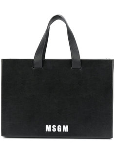 сумка-тоут с логотипом бренда MSGM
