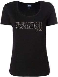 футболка с логотипом из пайеток  Armani Jeans