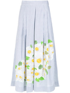 daisy print embroidered skirt Isolda