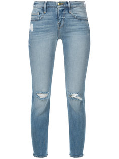укороченные состаренные джинсы скинни  Frame Denim