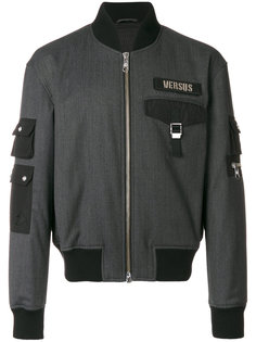 куртка-бомбер с заплаткой с логотипом Versus