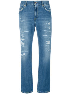 укороченные состаренные джинсы  Dondup