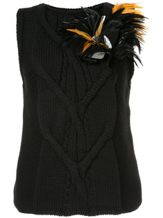 жилет с украшением из перьев Lanvin