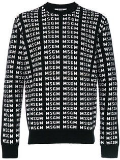 свитер со сплошным принтом с логотипом MSGM