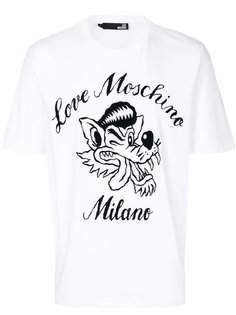 футболка с принтом волка Love Moschino