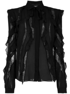 оборчатая блузка с полупрозрачными вставками Elie Saab