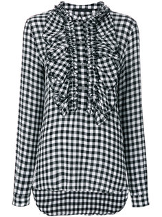 блузка в клетку с оборками Ermanno Scervino