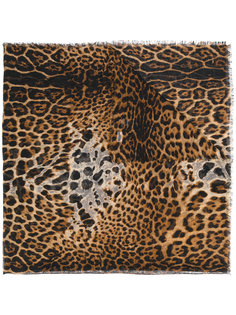 шарф с леопардовым принтом Saint Laurent