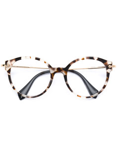 очки в черепаховой оправе Miu Miu Eyewear