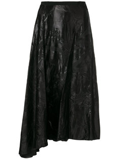 асимметричная юбка-миди с тиснением в виде листьев Maison Margiela