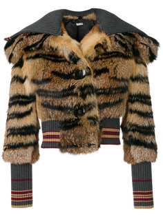 приталенная куртка с тигриным узором  Miu Miu
