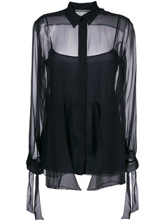прозрачная блузка с рукавами с завязками Alberta Ferretti