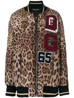 куртка-бомбер с леопардовым принтом  Dolce & Gabbana