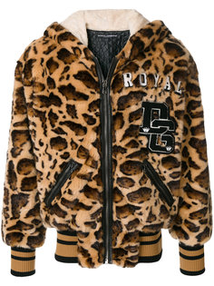 пальто с леопардовым узором и капюшоном Dolce & Gabbana