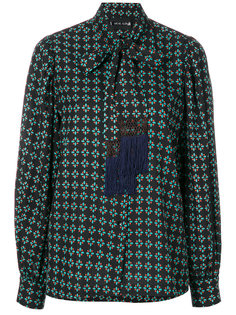 блузка с принтом и воротником с завязкой на мягкий бант  Michel Klein