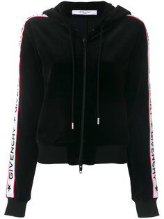 куртка в полоску с капюшоном и логотипом  Givenchy