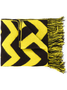 шарф с бахромой и рисунком "зигзаг" Mp  Massimo Piombo