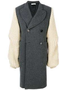 пальто с трикотажными рукавами JW Anderson