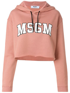 толстовка с логотипом и капюшоном  MSGM