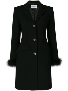 пальто на пуговицах с отделкой перьями  Sonia Rykiel