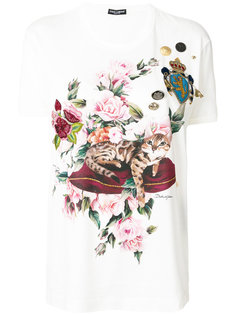 футболка с принтом и аппликациями Dolce & Gabbana
