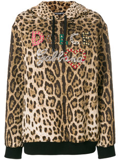 толстовка с капюшоном с леопардовым принтом Dolce & Gabbana