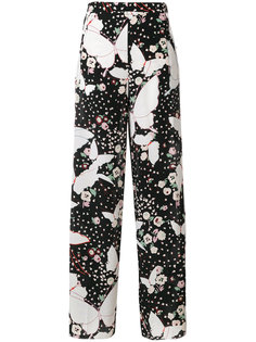брюки с цветочным принтом Valentino
