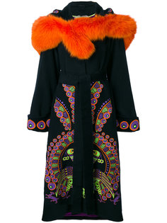 пальто с вышивкой и капюшоном Peacock Yuliya Magdych