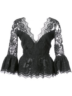 кружевная блузка с баской Marchesa