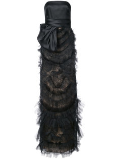длинное платье с юбкой из тюля Marchesa
