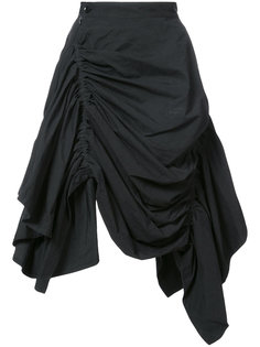 асимметричная юбка со сборками Yohji Yamamoto