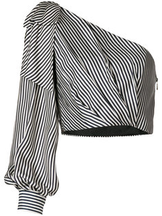 полосатая блузка на одно плечо Zimmermann