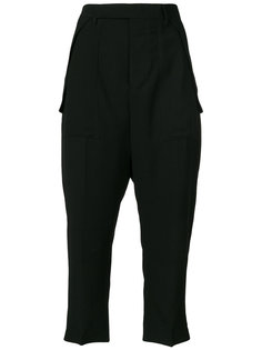 укороченные брюки с заниженной проймой Rick Owens